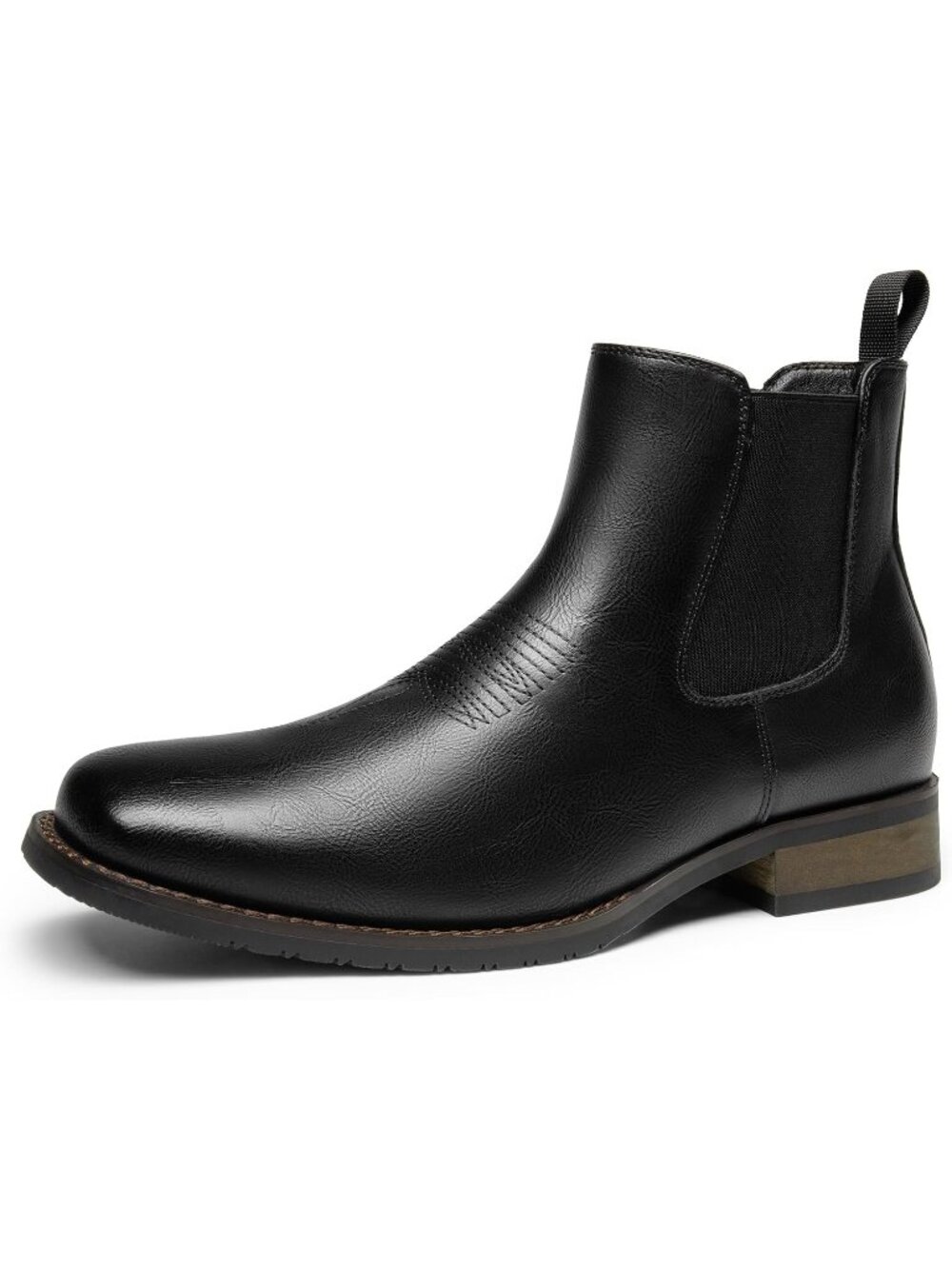 Men’s Black Chelsea Boots Dress Cowboy Western Boots Slip On Casual Formal